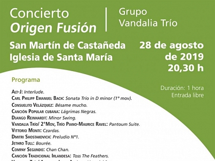 Cartel anunciador del concierto en San Martín de Castañeda. Verano 2019